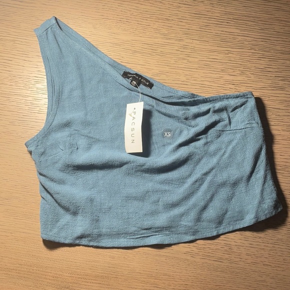 Kendall & Kylie One Shoulder Top Aqua - Picture 2 of 8